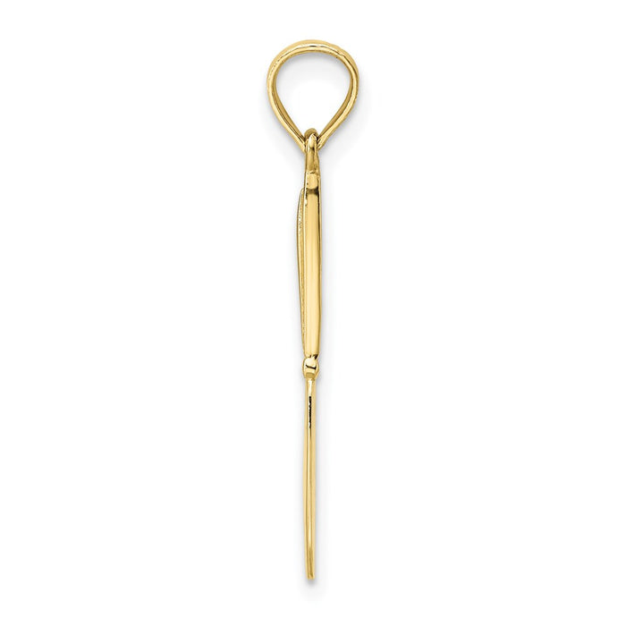 Million Charms 10K Yellow Gold Themed 3-D & Polished Table Knife Charm