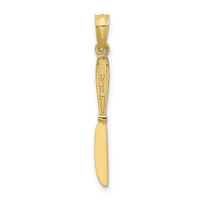 Million Charms 10K Yellow Gold Themed 3-D & Polished Table Knife Charm