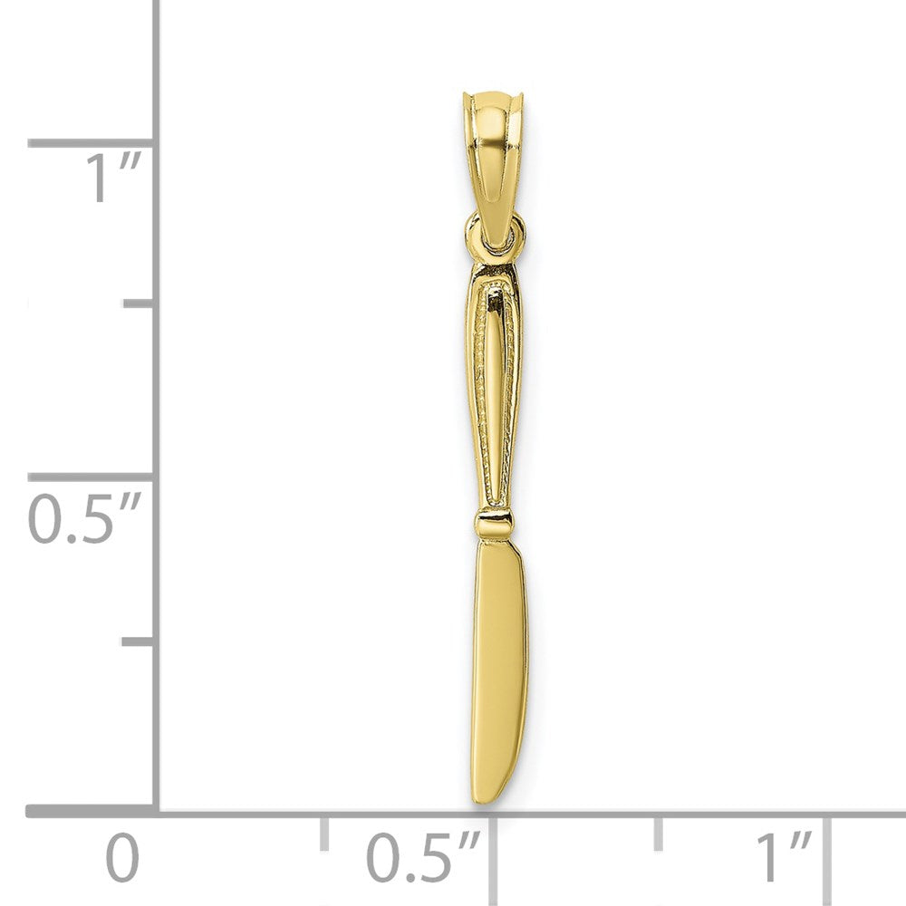 Million Charms 10K Yellow Gold Themed 3-D & Polished Table Knife Charm