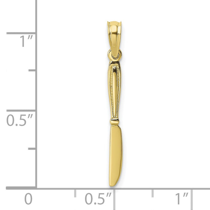 Million Charms 10K Yellow Gold Themed 3-D & Polished Table Knife Charm