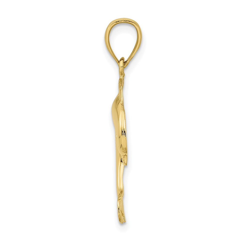 Million Charms 10K Yellow Gold Themed Polished Dolphin Jumping Charm