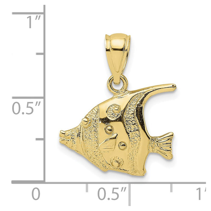 Million Charms 10K Yellow Gold Themed Polished Fish Charm