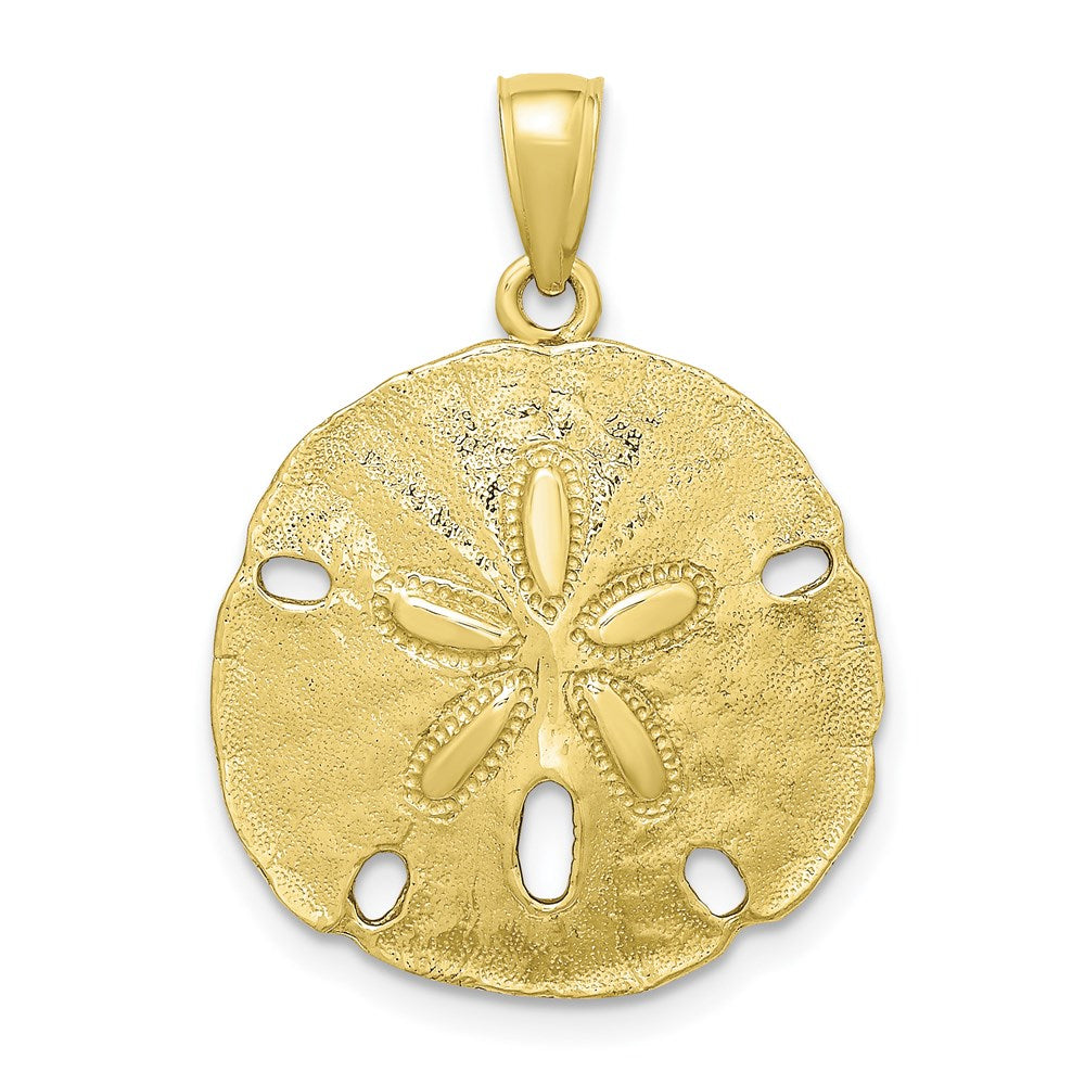 Million Charms 10K Yellow Gold Themed Polished Sand Dollar Charm