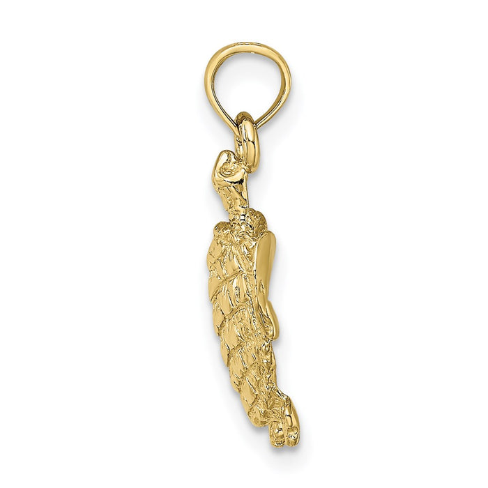 Million Charms 10K Yellow Gold Themed Textured Sea Turtle Charm