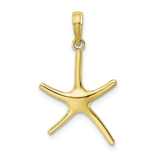 Million Charms 10K Yellow Gold Themed Dancing Nautical Starfish Charm