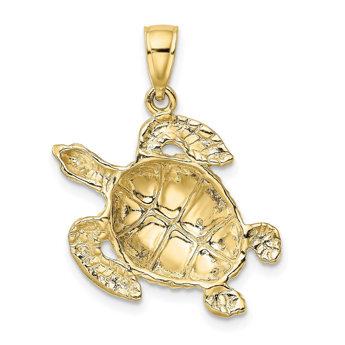 Million Charms 10K Yellow Gold Themed Turtle Pendant