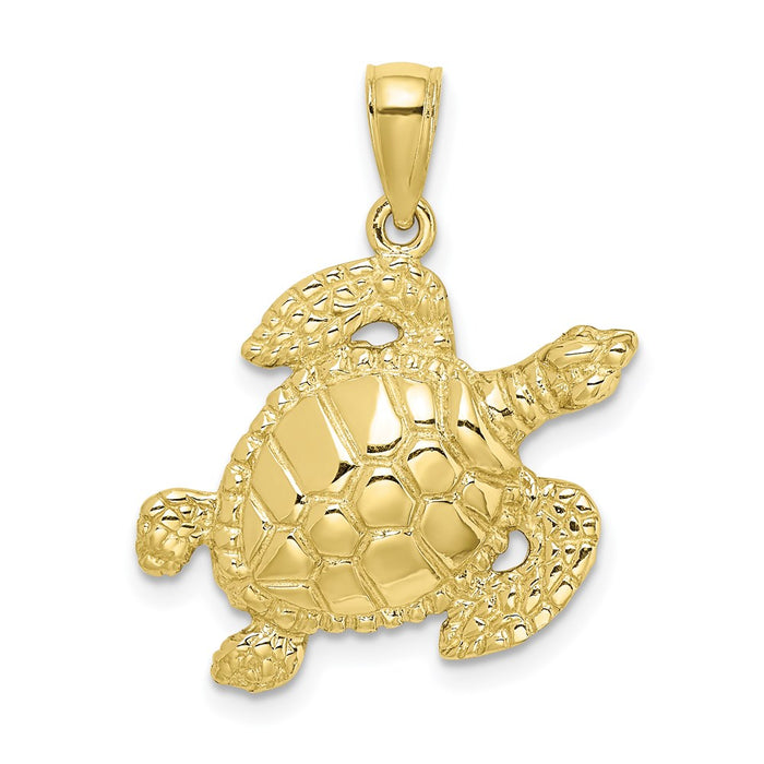 Million Charms 10K Yellow Gold Themed Turtle Pendant