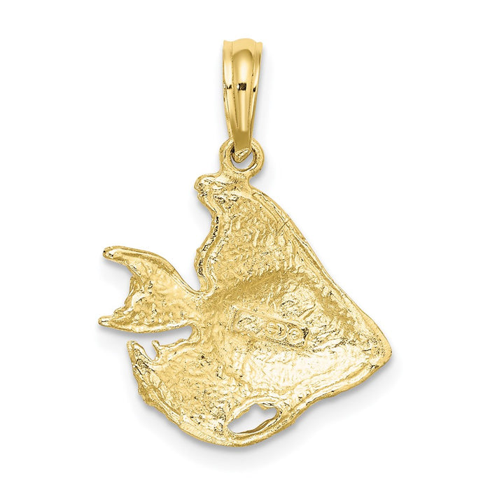 Million Charms 10K Yellow Gold Themed Textured Fish Charm