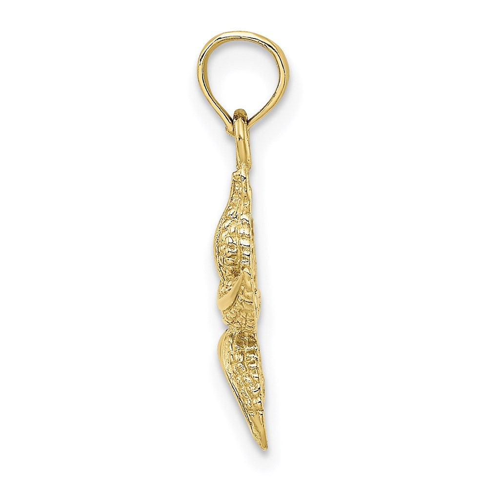 Million Charms 10K Yellow Gold Themed & Textured Nautical Starfish Charm