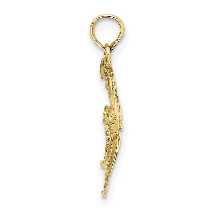 Million Charms 10K Yellow Gold Themed Cut-Out Angelfish Charm