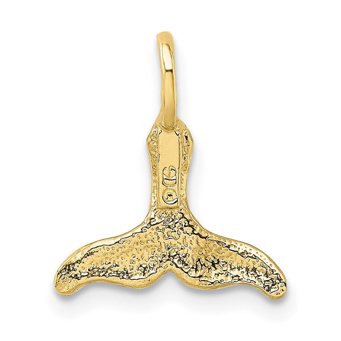 Million Charms 10K Yellow Gold Themed Polished Mini Whale Tail Charm