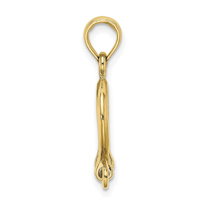 Million Charms 10K Yellow Gold Themed 3-D Small Shackle Link Screw Charm