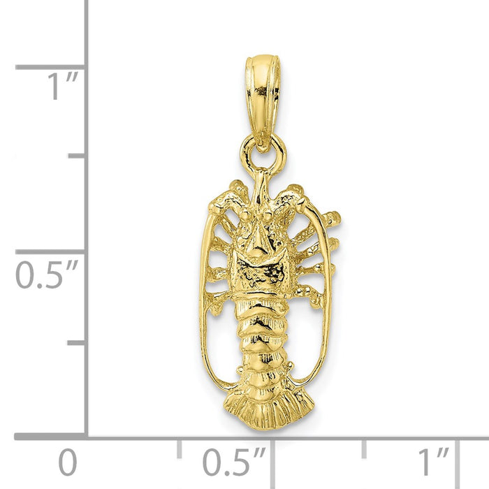 Million Charms 10K Yellow Gold Themed Lobster With Out Claws Charm