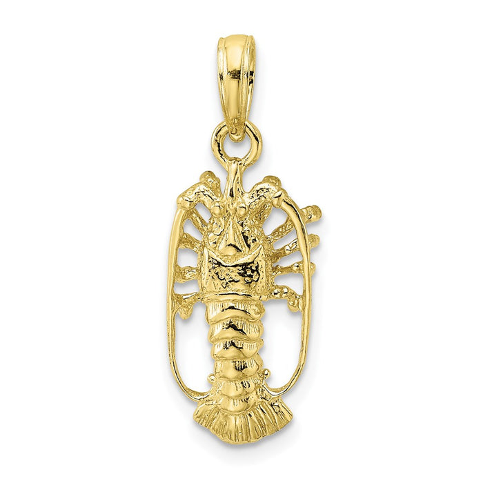 Million Charms 10K Yellow Gold Themed Lobster With Out Claws Charm