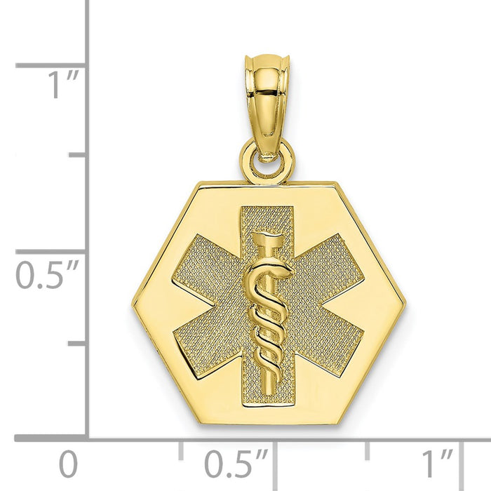 Million Charms 10K Yellow Gold Themed Medical Disc Pendant