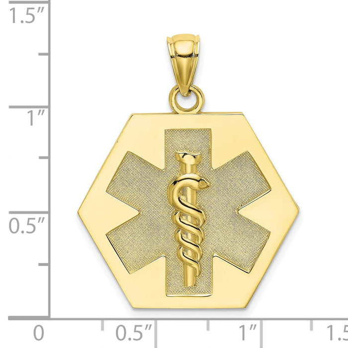 Million Charms 10K Yellow Gold Themed Medical Disc Pendant