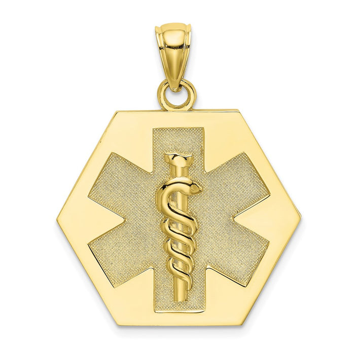 Million Charms 10K Yellow Gold Themed Medical Disc Pendant