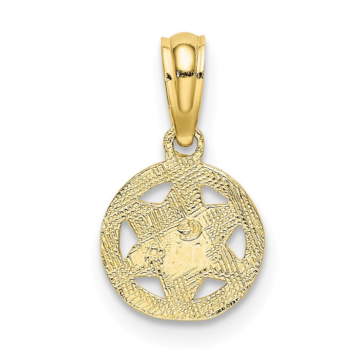 Million Charms 10K Yellow Gold Themed Engraved Religious Jewish Star Of David Charm