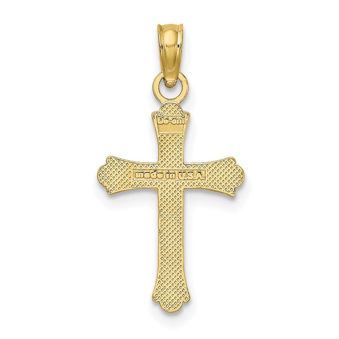 Million Charms 10K Yellow Gold Themed 2-D & Polished Relgious Cross Charm