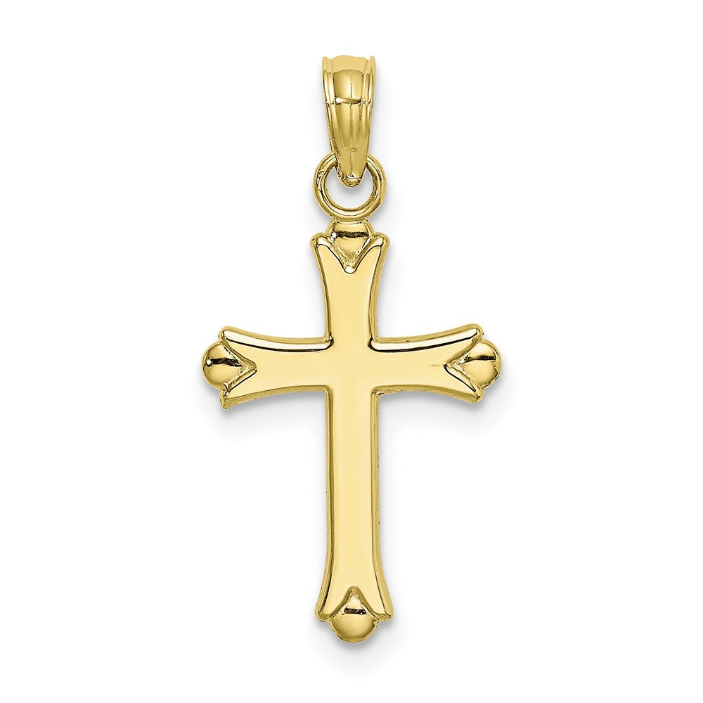 Million Charms 10K Yellow Gold Themed 2-D & Polished Relgious Cross Charm