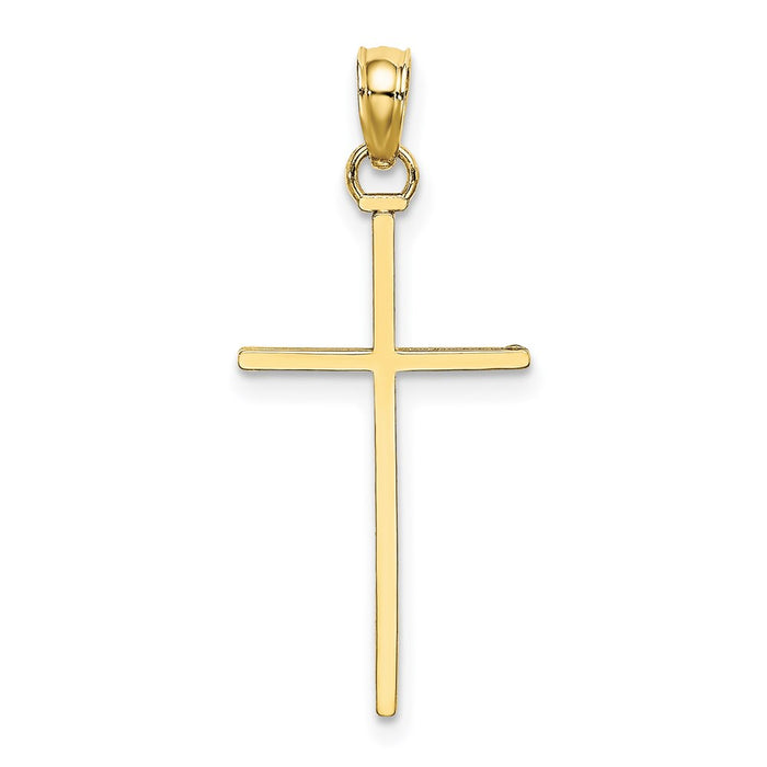 Million Charms 10K Yellow Gold Themed Polished Relgious Cross Pendant