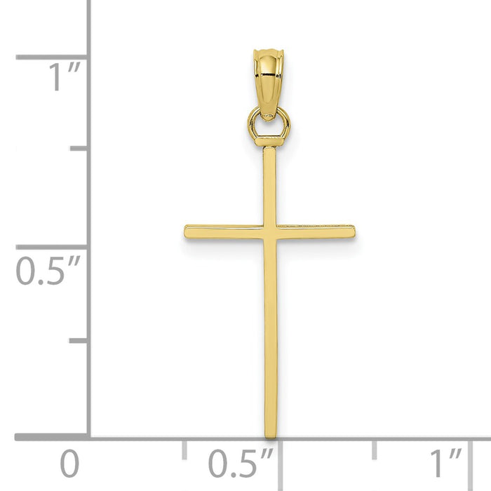 Million Charms 10K Yellow Gold Themed Polished Relgious Cross Pendant