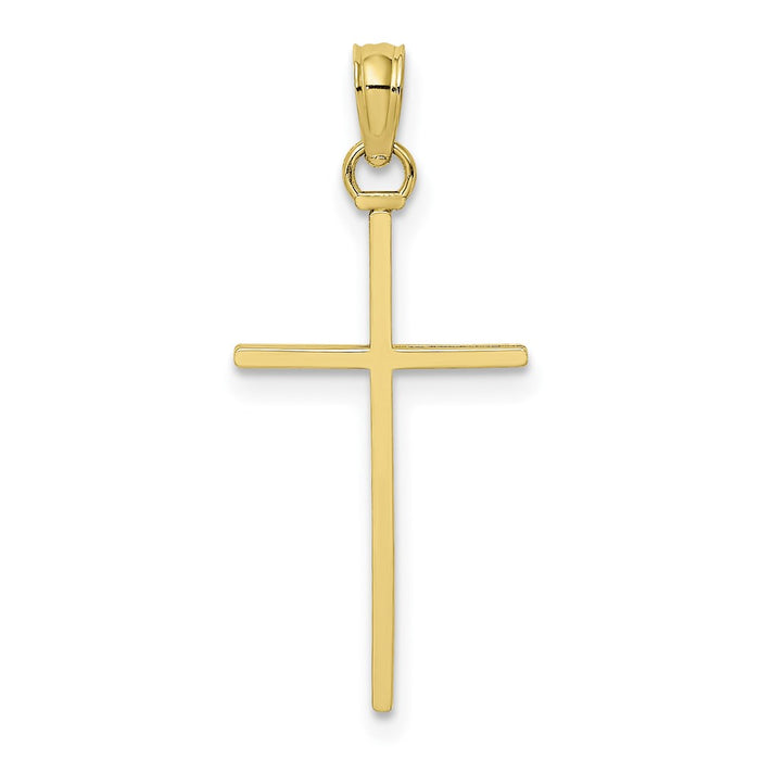 Million Charms 10K Yellow Gold Themed Polished Relgious Cross Pendant