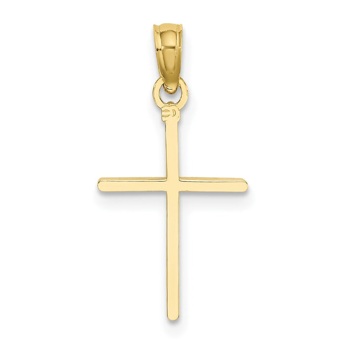 Million Charms 10K Yellow Gold Themed Diamond-Cut & Polished Relgious Cross Charm