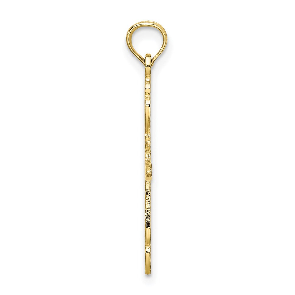 Million Charms 10K Yellow Gold Themed Polished & Cut-Out Relgious Cross Charm