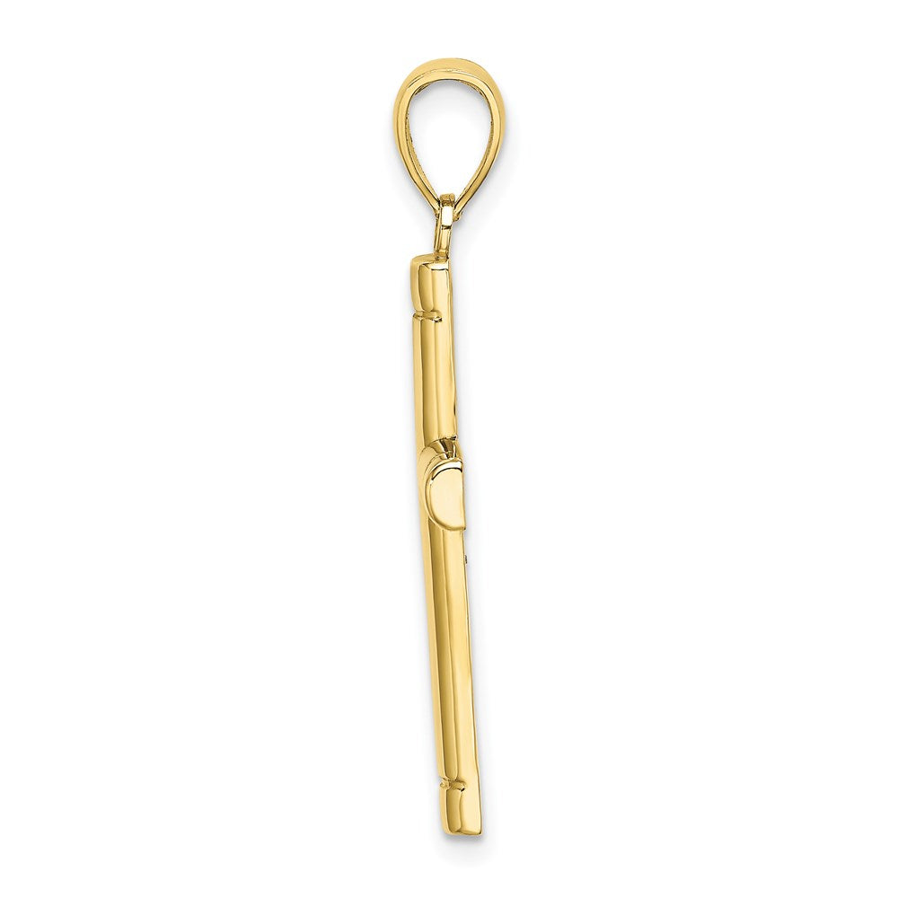 Million Charms 10K Yellow Gold Themed Tubular Relgious Cross Pendant