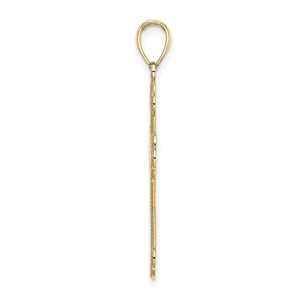 Million Charms 10K Yellow Gold Themed Textured & Beaded Edge Charm