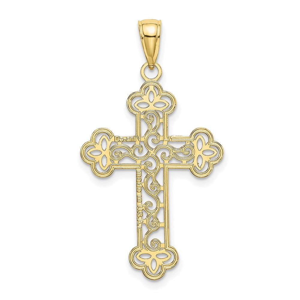 Million Charms 10K Yellow Gold Themed Textured & Beaded Edge Charm