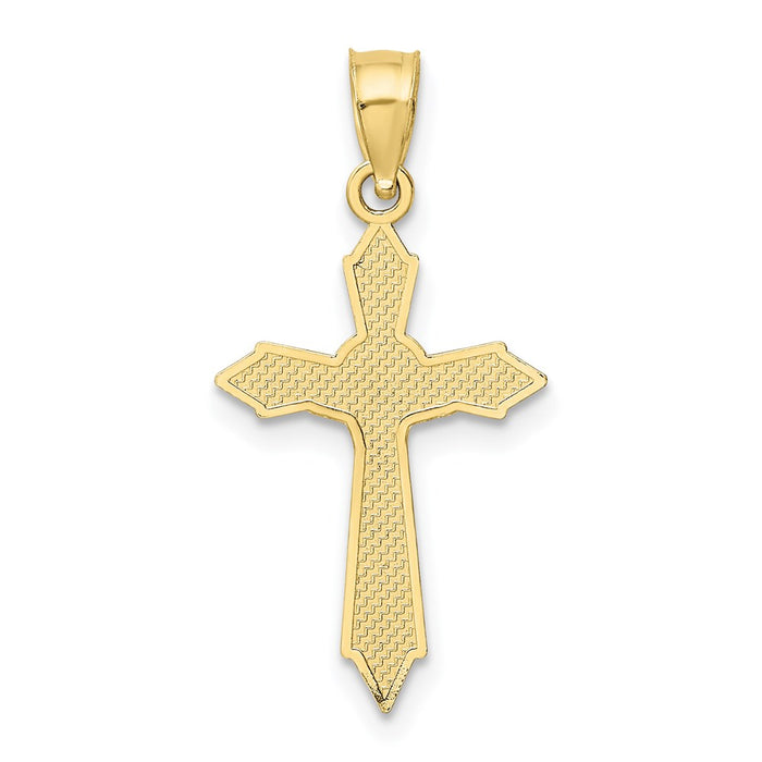 Million Charms 10K Yellow Gold Themed With Arrow Pointed Ends Relgious Crucifix Charm