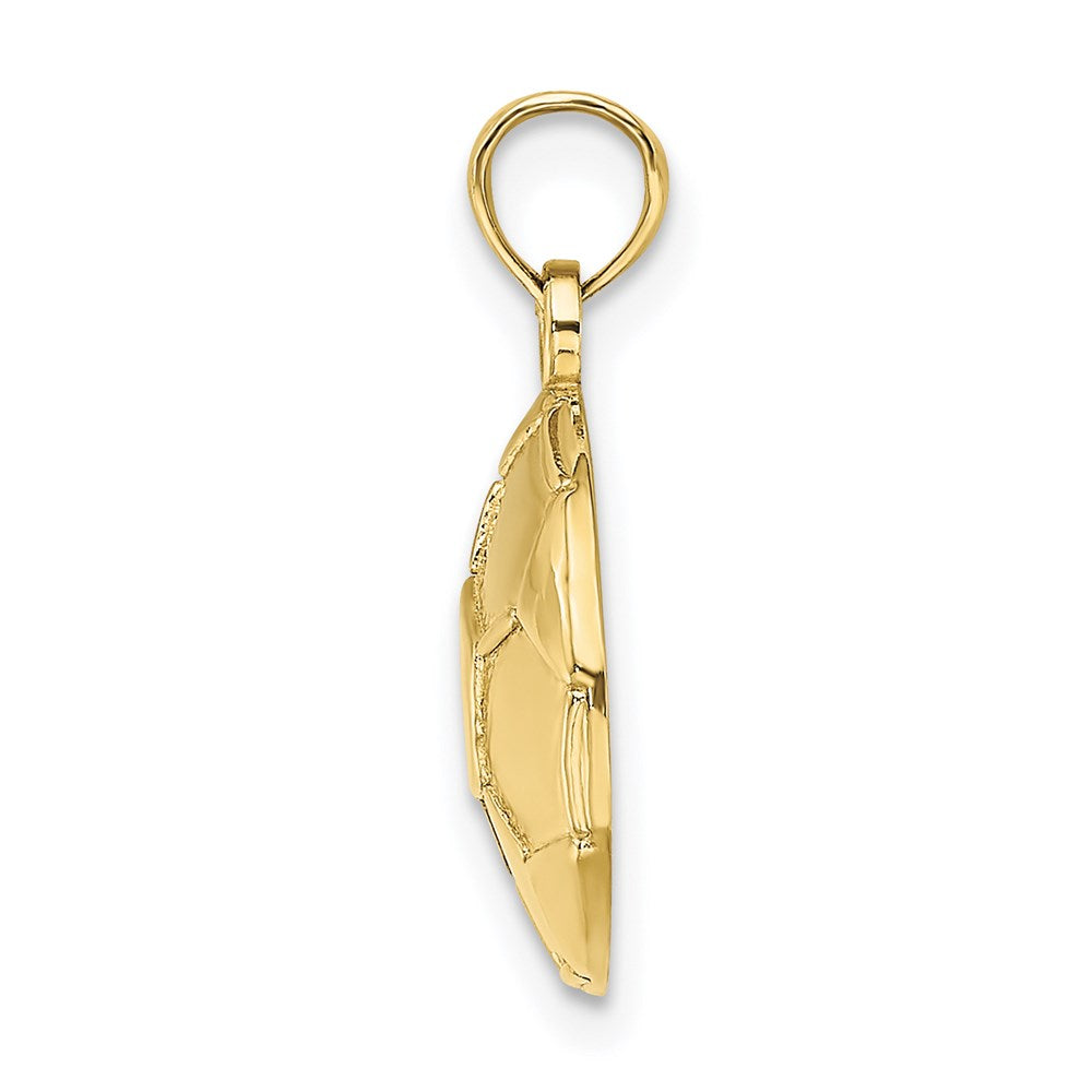 Million Charms 10K Yellow Gold Themed 2-D Engraveable Sports Soccer Ball Charm