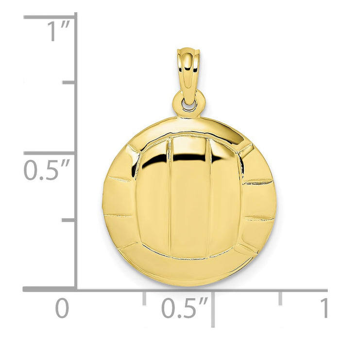 Million Charms 10K Yellow Gold Themed Polished Volleyball Charm