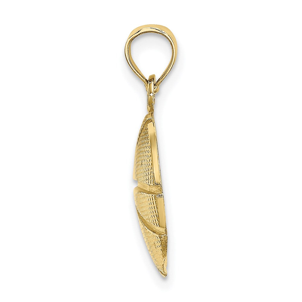 Million Charms 10K Yellow Gold Themed 2-D Textured Sports Basketball Charm