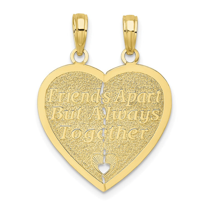 Million Charms 10K Yellow Gold Themed Forever, Ever 2 Piece Break-A-Part Heart Charm