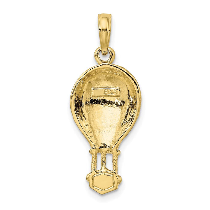 Million Charms 10K Yellow Gold Themed Polished Hot Air Ballon Charm