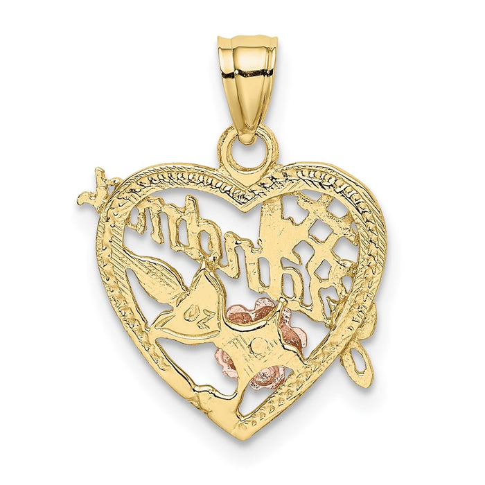 Million Charms 10K Tri-Color #1 Grandma In Heart Charm