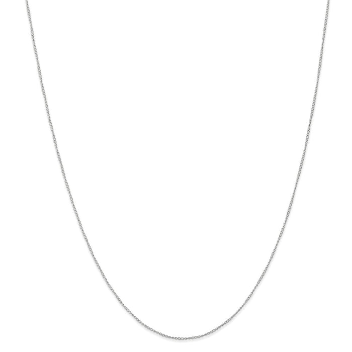 Million Charms 10k White Gold, Necklace Chain, .5 mm Carded Curb Chain, Chain Length: 20 inches