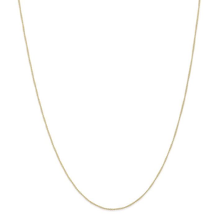 Million Charms 10k Yellow Gold, Necklace Chain, .5 mm Carded Curb Chain, Chain Length: 20 inches