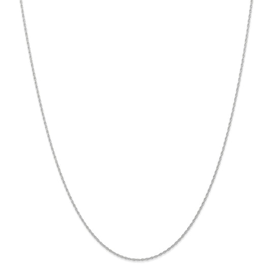 Million Charms 10k White Gold, Necklace Chain, .95 mm Carded Cable Rope Chain, Chain Length: 16 inches