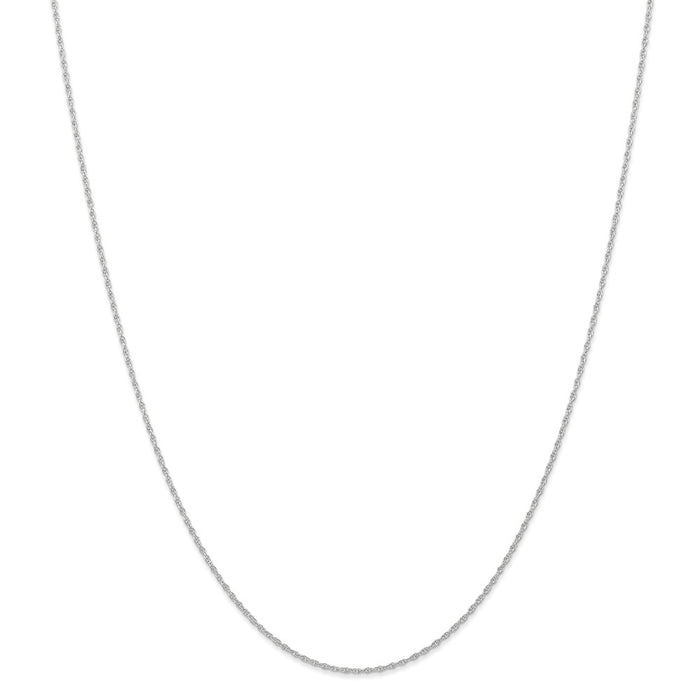 Million Charms 10k White Gold, Necklace Chain, .95 mm Carded Cable Rope Chain, Chain Length: 16 inches