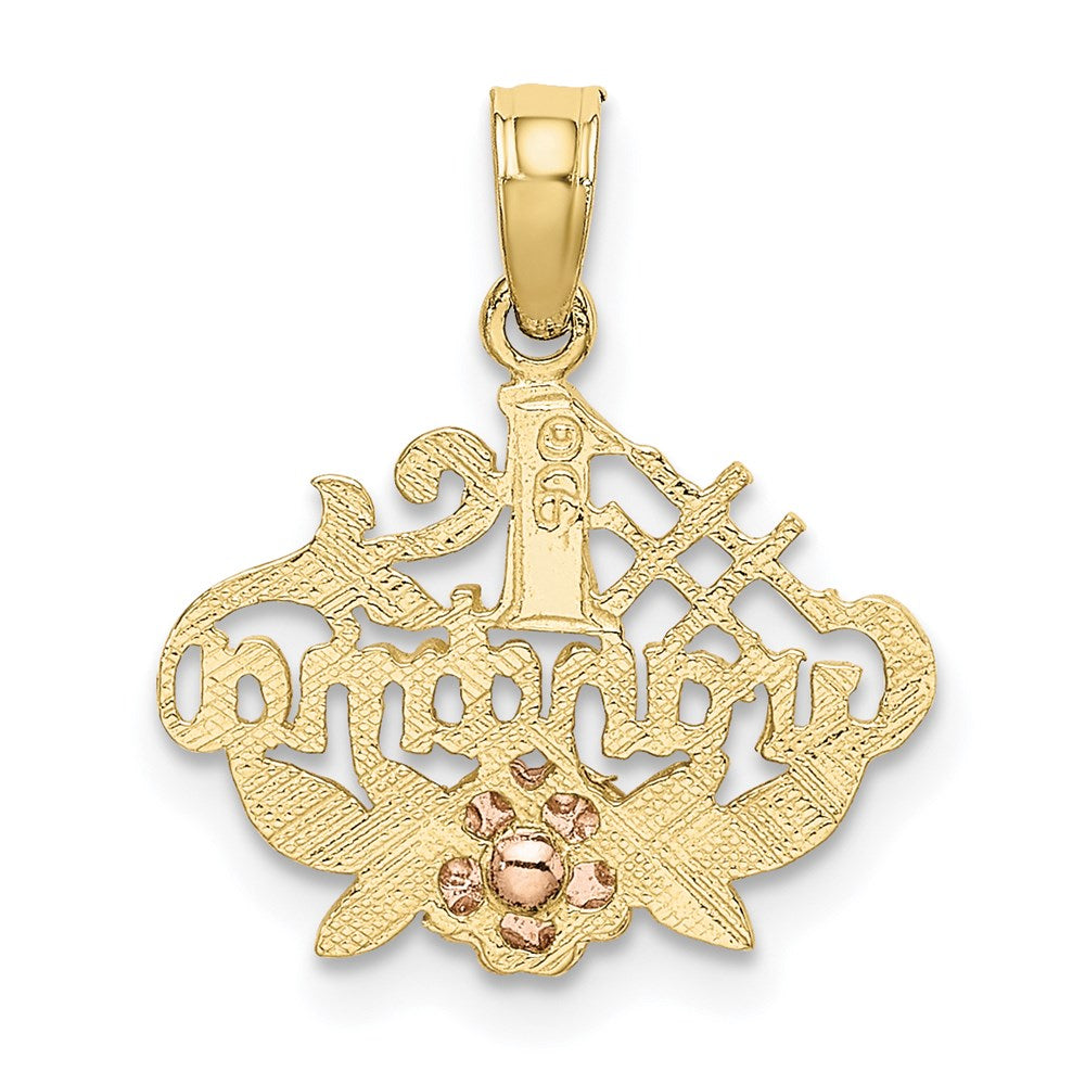 Million Charms 10K Two-Tone #1 Grandma With Flower Charm