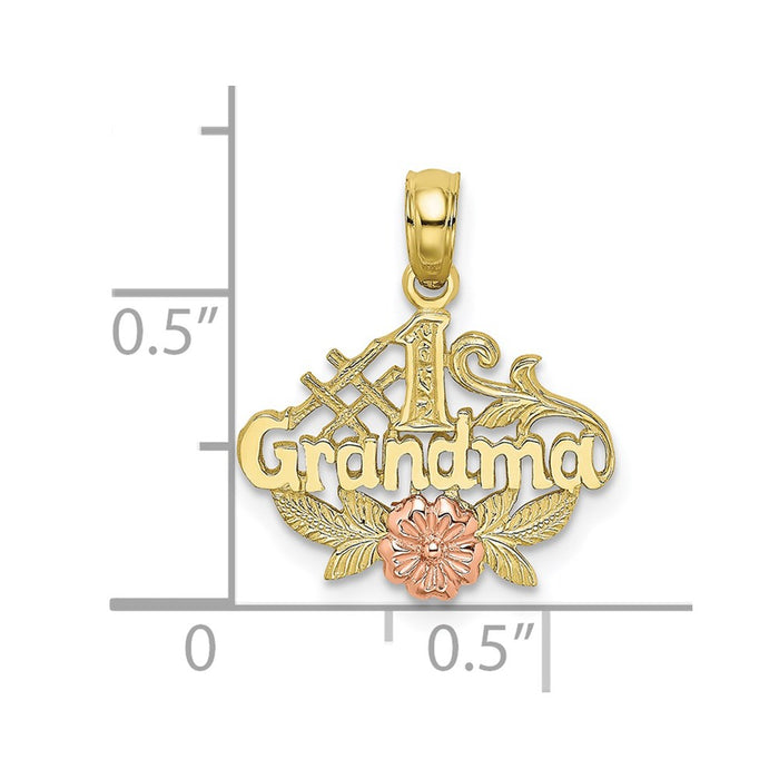 Million Charms 10K Two-Tone #1 Grandma With Flower Charm