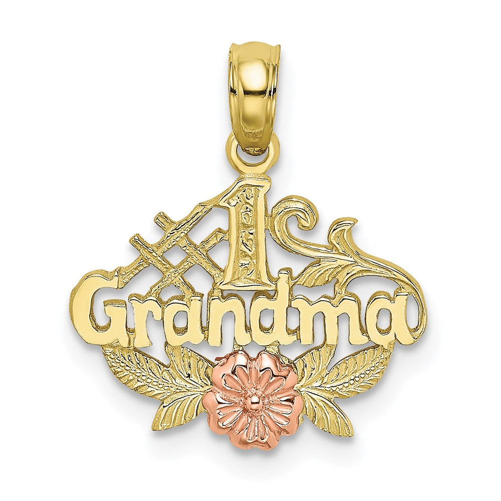 Million Charms 10K Two-Tone #1 Grandma With Flower Charm