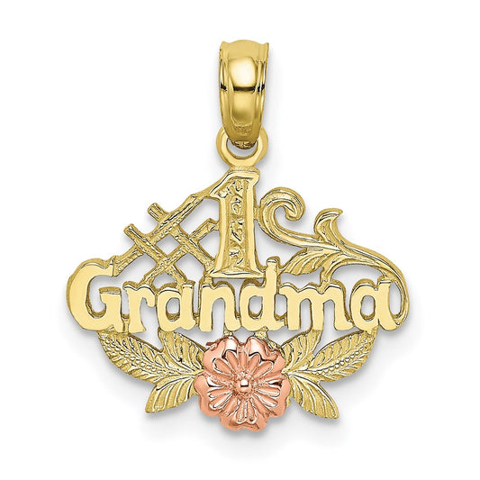 Million Charms 10K Two-Tone #1 Grandma With Flower Charm