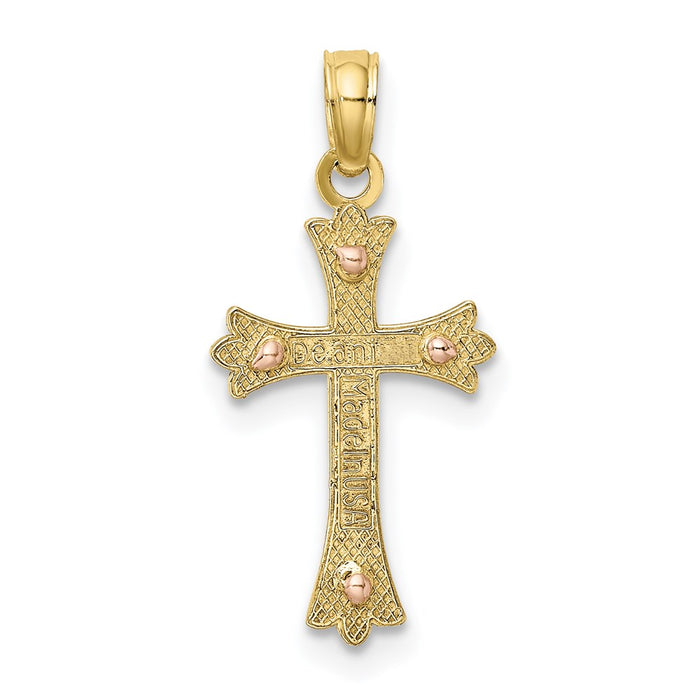 Million Charms 10K Two-Tone Relgious Cross Charm