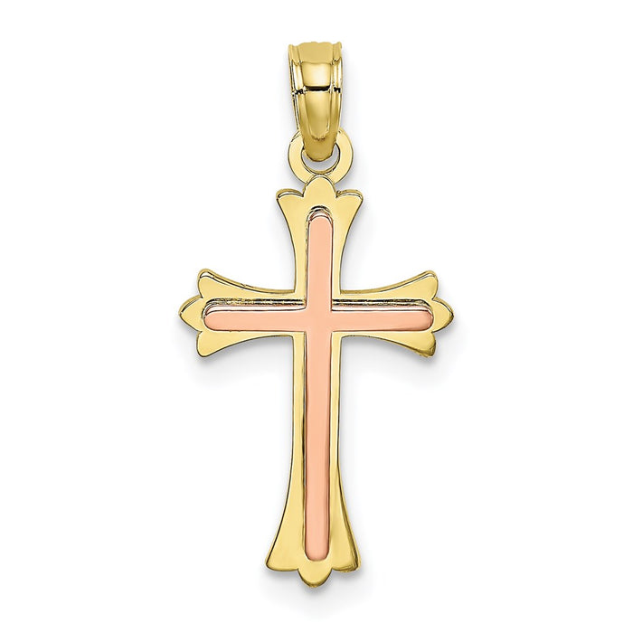 Million Charms 10K Two-Tone Relgious Cross Charm