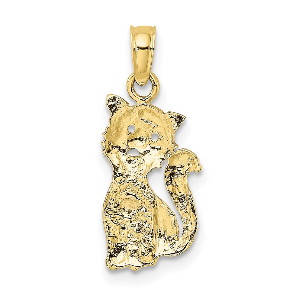 Million Charms 10K Two-Tone Cat With Heart Charm